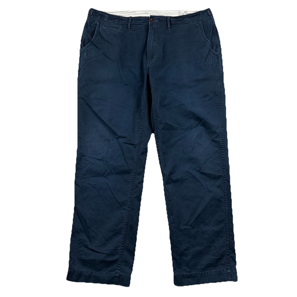 Polo Ralph Lauren Pants Mens 38x32 Navy Blue Chino Utility Buckle Strap Workwear